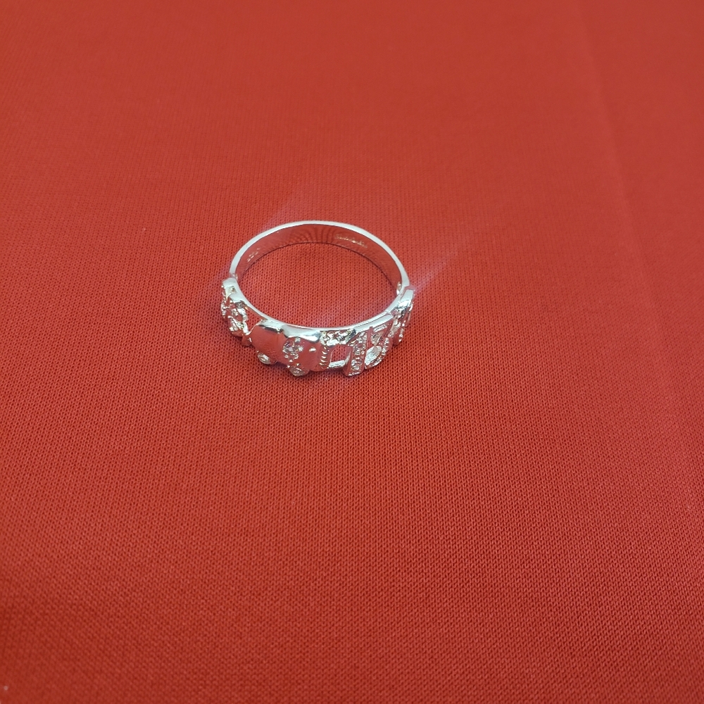 925 real solid sterling silver men's with zircon ston  Good Luck Symbol Sz‎ 11.5 - Picture 16 of 16